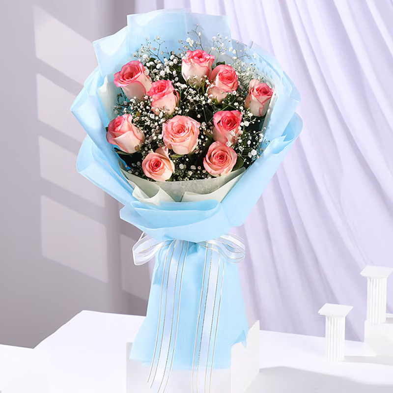 Bouquet of 10 pink rose